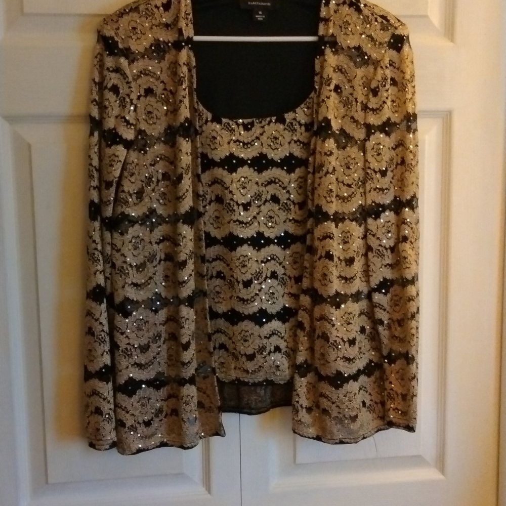 Long sleeve dressy top.  The Brand is R&M Richards